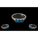 Neon Apatite and Diamond Ring, three ova