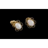 Pair of Yellow Opal Gold Coloured Stud E