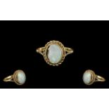 9ct Gold Opal Set Ring of Pleasing Desig