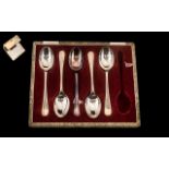 Box of 5 Plated Tea Spoons together with