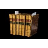 Set of ( 7 ) Leather Bound Books Titled
