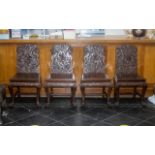 Set Of Four Chinese Hardwood Chairs, Of