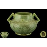 Crown Ducal Art Pottery Celadon Incised