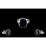 Blue sapphire ring in 925 silver with 21