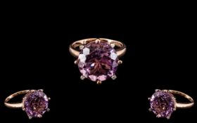 Amethyst Solitaire Style Statement Ring, an 11.