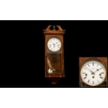 Mahogany Cased Wall Clock by Comitti of London. Key wind, pendulum, Westminster chime. Approx.
