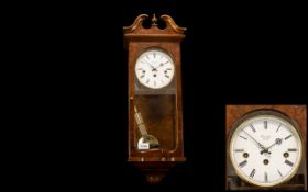 Mahogany Cased Wall Clock by Comitti of London. Key wind, pendulum, Westminster chime. Approx.