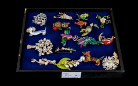 Great Collection of Brooches, Various Subjects and Sizes.