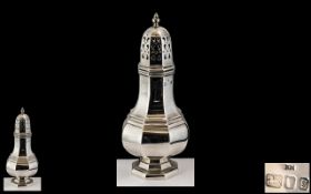 Elizabeth II Sterling Silver Sugar Sifter of Pleasing Proportions. Height 6.5 Inches - 15.75 cms.