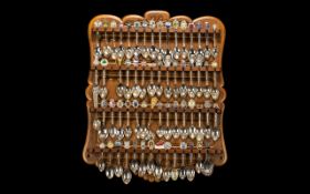 Large Collection of Tourist Souvenir Spoons, some silver plated,