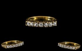 Ladies Attractive 9ct Gold Diamond Set Ring - Gallery Setting.