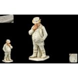 Royal Worcester James Hadleys Hand Painted Porcelain Figure of John Bull with Painted and Gilt