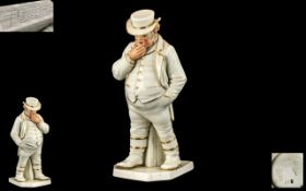 Royal Worcester James Hadleys Hand Painted Porcelain Figure of John Bull with Painted and Gilt