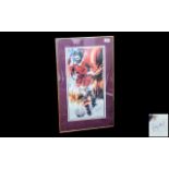 Football Interest - Large Framed Signed Print of George Best,