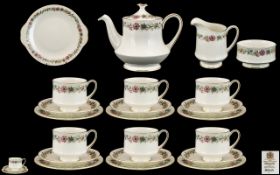 Paragon 'Belinda' Tea Service comprising Tea pot, milk jug, sugar bowl, 8 teacups,