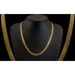 9ct Gold - Superb Quality Fancy Chain Necklace. Marked for 9ct Italy.