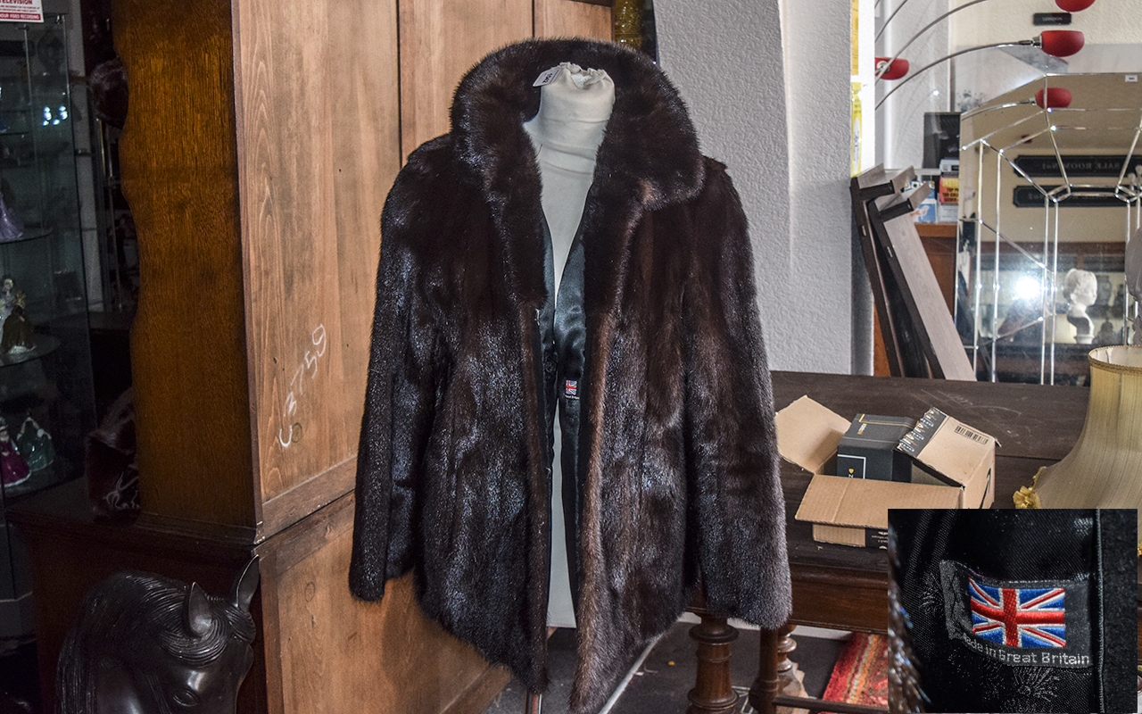 Lovely Dark Ranch Mink Jacket by Stephen of Blackpool, in rich brown colour,