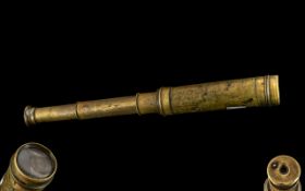 Small Military Brass Telescope. See images.