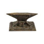 Small Antique Anvil. Anvil Paper Weight, 19th Century Desk Top Anvil on Base. Lovely Novelty Piece.
