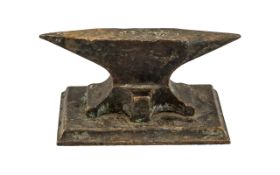 Small Antique Anvil. Anvil Paper Weight, 19th Century Desk Top Anvil on Base. Lovely Novelty Piece.