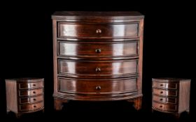 Georgian Style Fine Quality Apprentice Piece Repolished Bow Fronted Mahogany Chest of Drawers,
