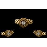 Antique Period - Superb 18ct Gold Attractive Diamond Set Ring with Wonderful Setting / Design,