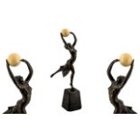 Lorenzl - Style Excellent Quality 1950's Bronze Figurine - Titled ' Lighter Than Air ' Features a