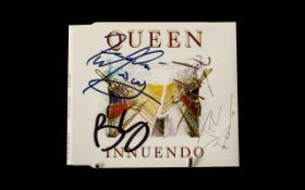 Queen Freddie Mercury Plus Full Band Rare 1991 Autographs Innuendo Single Cover With COA This is