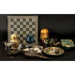 Mixed Box Of Collectables And Oddments To Include Egyptian Chess Board,