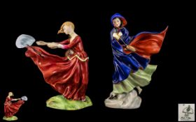 Royal Doulton - Attractive Pair of Hand Painted Figures ( 2 ) Comprises 1/ ' May ' HN2746.