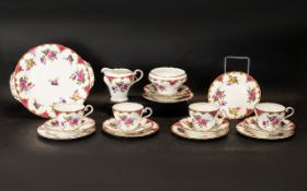 Aynsley Rose Wilton B971 19 Pieces To Include Cups, Saucers,