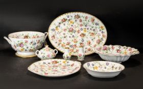 Collection of Portmaster Bone China comprising a twin handled bowl 10" diameter;