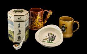 Golfing Interest Pottery Items.