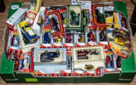 Large Collection of Die Cast Model Cars and Trucks by Matchbox, Mattel, Lledo, & Corgi etc.