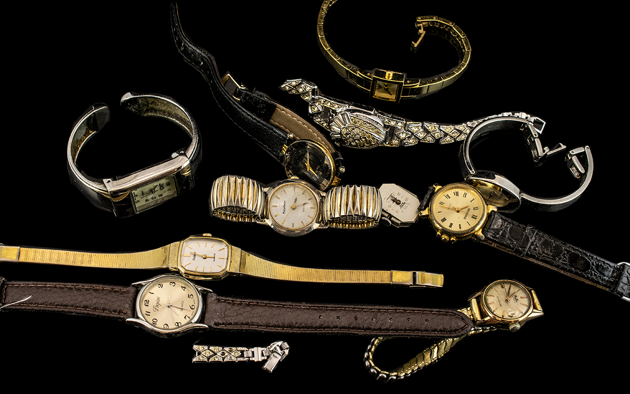 A Collection of Girls / Ladies Small Sized Designer Dress Watches. ( 10 ) In Total.