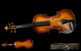 Violin In Canvas Case and Bow. Please See Accompanying Image.