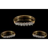 Ladies Attractive 9ct Gold Contemporary Designed 7 Stone Diamond Ring. Full Hallmark for 9.375.