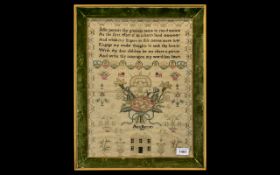 Antique Georgian Sampler by Ann Barnes 1812,