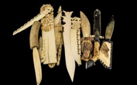 Large Collection of Ivory / Bone Letter Opener / Page Turner.