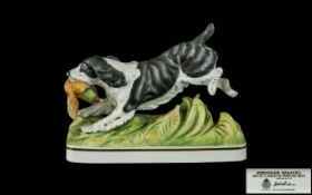 Royal Worcester Hand Painted Porcelain Sporting Dog Figure ' Sporting Dog Series ' - Springers