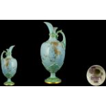 Royal Worcester Hand Painted and Superb Robin Eggs Blue - Porcelain Ewer,