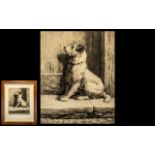 Herbert Dicksee Etching of a Dog Entitled the Prodigal 1926. Framed and glazed.