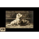 Herbert Dicksee Etching of Two Highland Terriers pencil signed to the margin 1925.