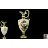 Royal Worcester Exquisite Hand Painted Ornate Ewer of Small Proportions.