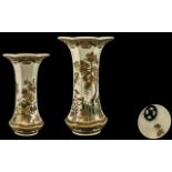 Extremely Fine Quality Imperial Satsuma Meiji Period Trumpet Shaped Vase,