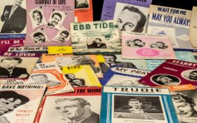 Sheet Music - A Nice Collection of ( 95 ) Complete Sheets - Mainly 1950's - 1960's Originals - Top