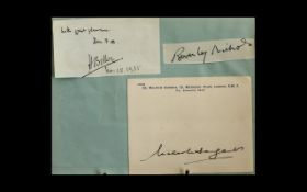 Authors Autographs to Include Arthur Conan Doyle ( Writer of Sherlock Holmes ) Plus J.B.