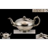 Edward Barnard & Sons Early Victorian Period Superb Sterling Silver Teapot of Excellent Proportions