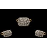 Antique Period Exquisite Superb 18ct Gold and Platinum Diamond Set Dress Ring. c.1900 - 1910.