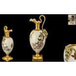 Royal Worcester Hand Painted Wine Ewer of Classical Form.